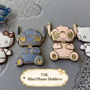 74B, Blue,White and Pink Color 4 Phone Holder cartoon theme.